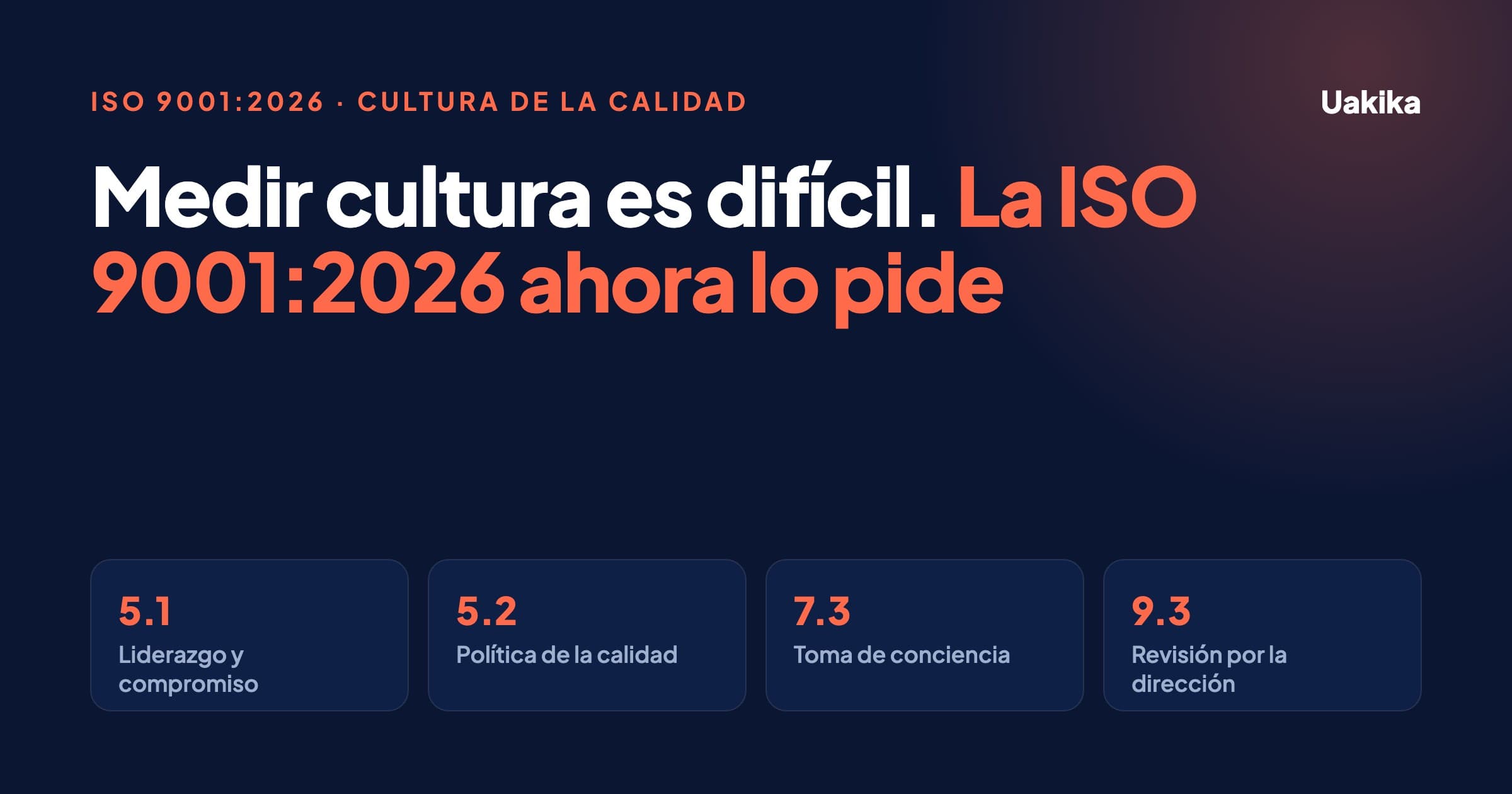 Portada: Medir cultura es difícil. La ISO 9001:2026 ahora lo pide, con las cláusulas 5.1, 5.2, 7.3 y 9.3